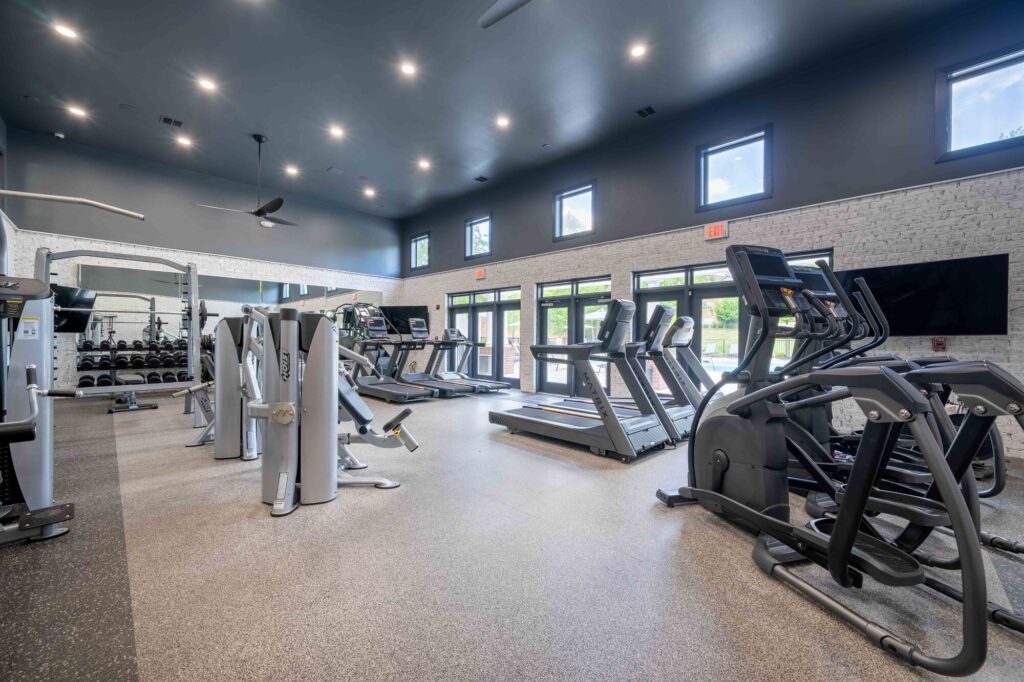 fitness center with cardio machines